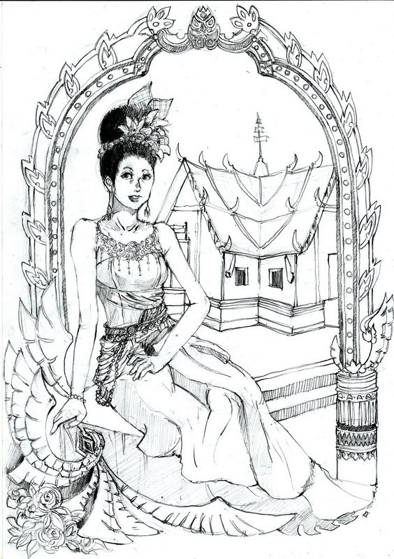 รูปการ์ตูนผู้หญิงไทยโบราณ